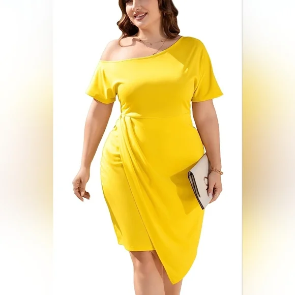 plus size yellow bodycon dress Buy Women Neon Yellow Ruffled Body Slit Bodycon Midi Dress Online at Best  Price main image 1